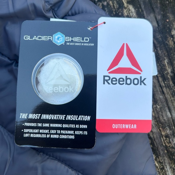 NWT Reebok Glacier Shield XL Gray Full Zip Hooded Packable Puffer Jacket - Picture 4 of 8